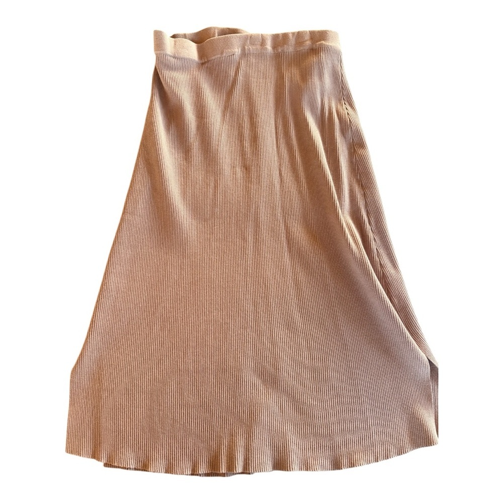 Wishlist Boutique Mauve/Lavender Light Purple Ribbed Pencil Bodycon Midi Skirt L - Picture 2 of 8